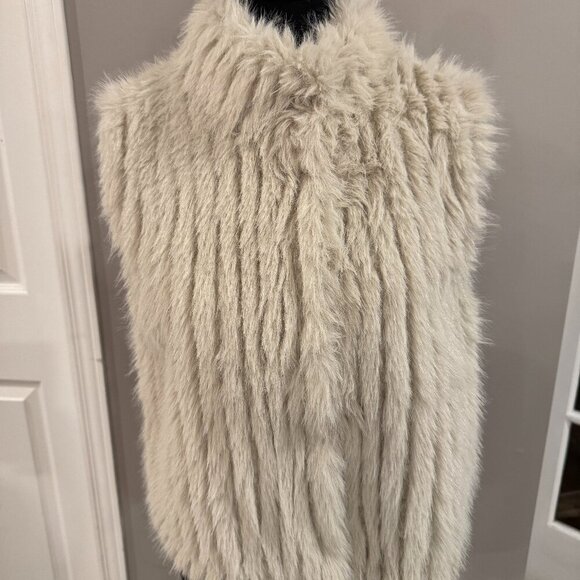 Rino and Pelle Jackets & Blazers - Rino and Pelle Dava Oversized Faux Fur Gilet in Birch, Size M (Fits L)